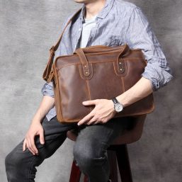 Men's Luxury Leather Medium Laptop Bag